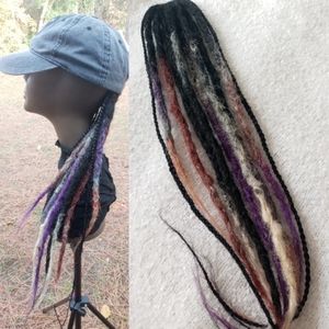 Black crochet colorful tie on dreadlock extensions